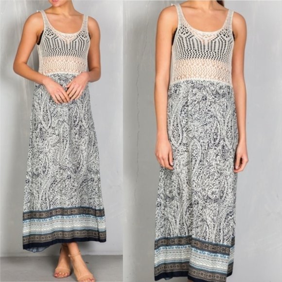 BOHO BEAUTY CROCHET DETAIL MAXI DRESS - Picture 1 of 4